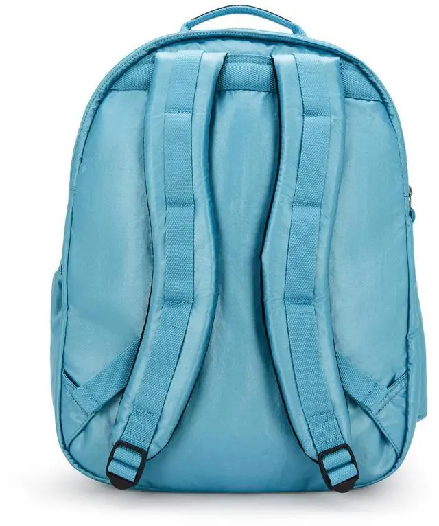 Alt view image 5 of 5 - Kipling Seoul Extra Large Metallic 17" Laptop Backpack Aqua Tides Metallic