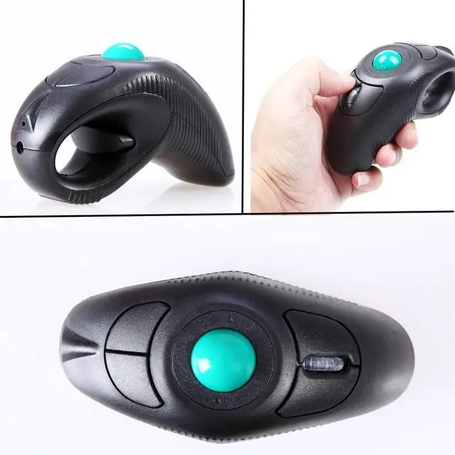 Alt view image 4 of 5 - EIGIIS 2.4G Ergonomic Trackball Handheld Finger USB Mouse Wireless Optical Travel DPI Mice for PC Laptop Mac Left and Right Handed
