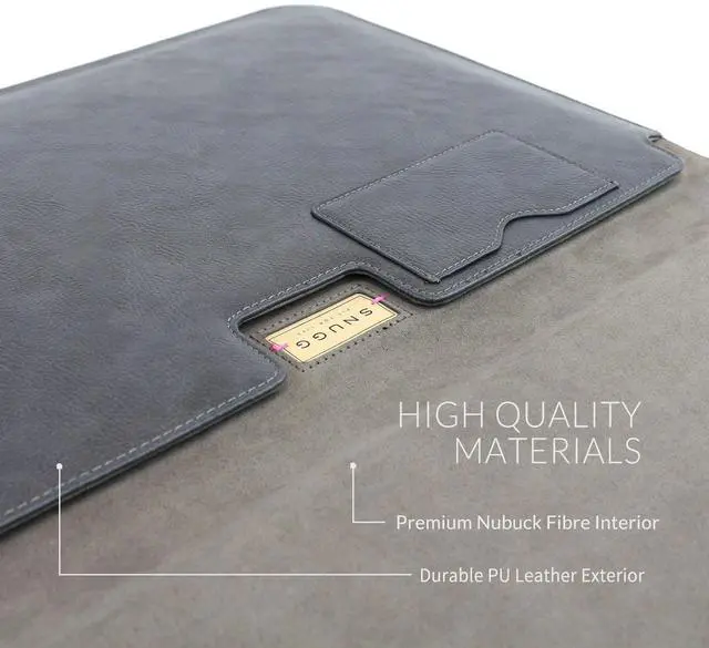Alt view image 4 of 5 - MacBook Pro Touch 15" (2016, 2017) Sleeve, Snugg - Slate Grey Leather Sleeve Case Protective Cover for MacBook Pro Touch 15" (2016, 2017) 15" Touchbar