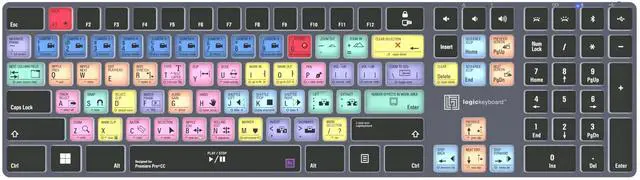 Main image of Logickeyboard Wireless Backlit 'Titan' Designed for use with Adobe Premiere Pro on Windows  p/n LKB-PPROCC-TPC-US