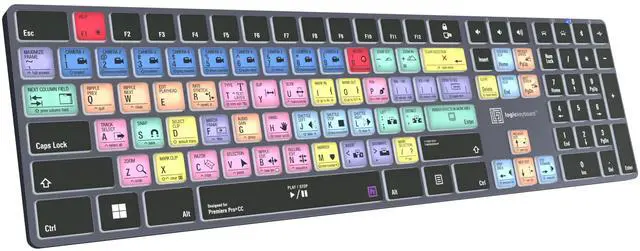 Alt view image 3 of 5 - Logickeyboard Wireless Backlit 'Titan' Designed for use with Adobe Premiere Pro on Windows  p/n LKB-PPROCC-TPC-US