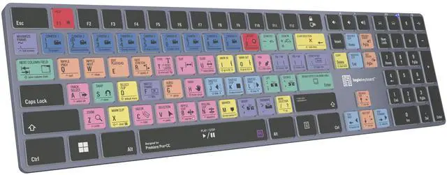 Alt view image 4 of 5 - Logickeyboard Wireless Backlit 'Titan' Designed for use with Adobe Premiere Pro on Windows  p/n LKB-PPROCC-TPC-US