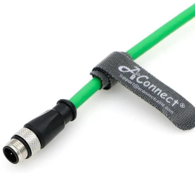 Alt view image 4 of 5 - AConnect Shielded Flexible Ethernet Camera Cable M12 4Pin D-Code Male to 4Pin D-Code Male Cat5e Ethernet Waterproof Cable for Industrial Camera 2M/6.5Ft