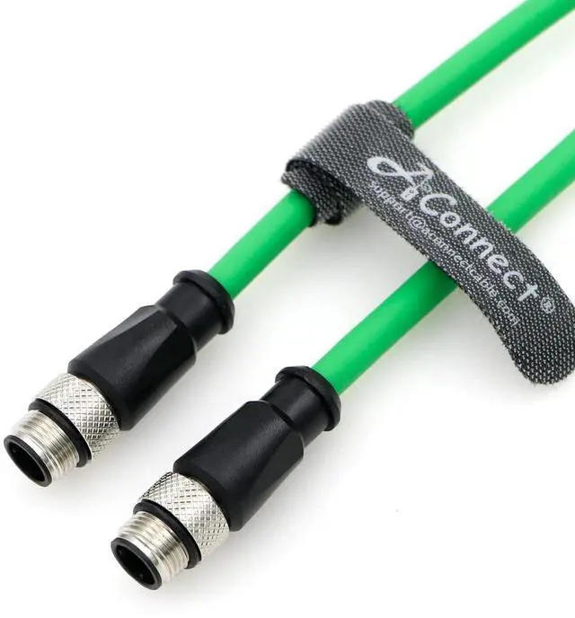 Alt view image 5 of 5 - AConnect Shielded Flexible Ethernet Camera Cable M12 4Pin D-Code Male to 4Pin D-Code Male Cat5e Ethernet Waterproof Cable for Industrial Camera 2M/6.5Ft