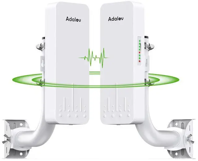 Main image of Wireless Bridge with 2 Bracket Mounts, 3KM 5.8G Point to Point Outdoor CPE, Adalov CPE660 Long Range WiFi Bridges for PtP/PtMP with 14DBi High Gain Antenna, PoE Adapter, 2 RJ45 Ethernet Port, 2 Pack