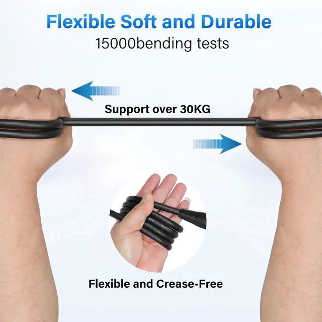 Alt view image 5 of 5 - Adoreen Shielded Cat 6 Ethernet Cable 25 Ft EtherCON-Compatible RJ45 Connectors, 23 Gauge OFC EtherCON Cable, S/FTP, PVC&UV Jacket, Indoor&Outdoor for Pro Audio& Lighting, Video, Networking+Ties