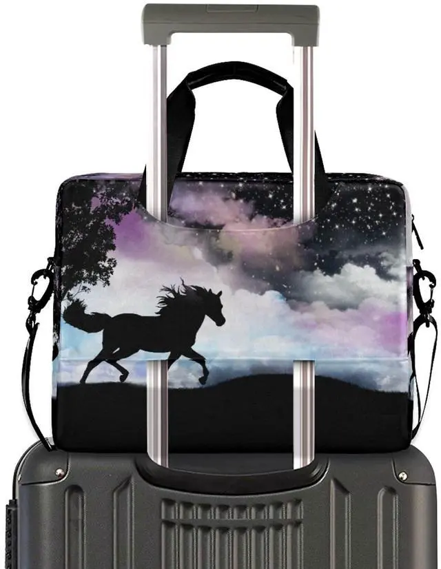 Alt view image 2 of 5 - Horse Laptop Messenger Bag Case Sleeve Crossbody Briefcase for Men Women with Shoulder Strap Handle 13 14 15.6 inch 18