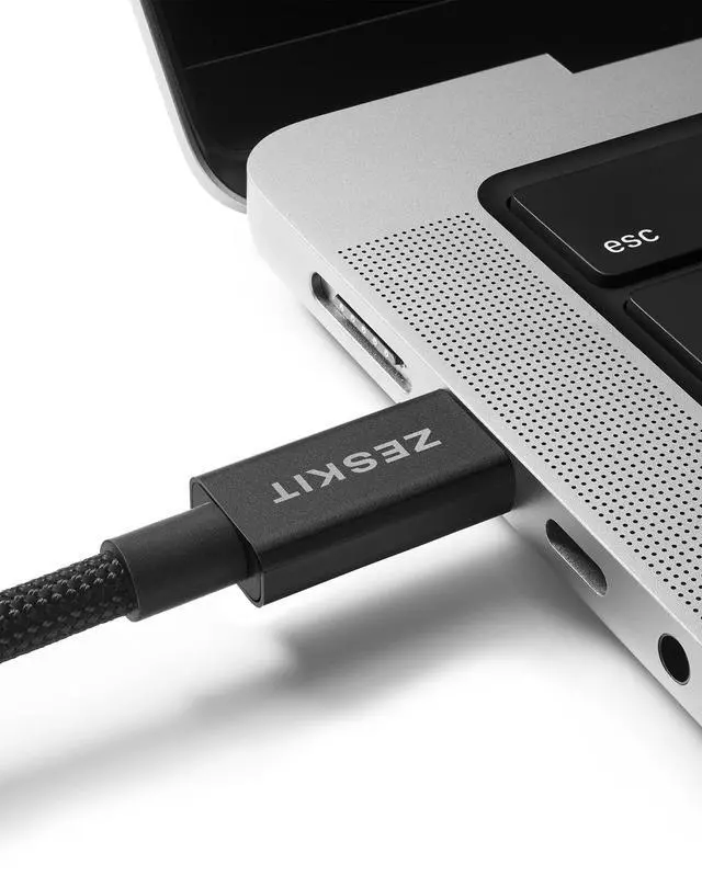 Alt view image 4 of 5 - Zeskit Certified Thunderbolt 5 Cable 120Gbps 240W, 1m Braided