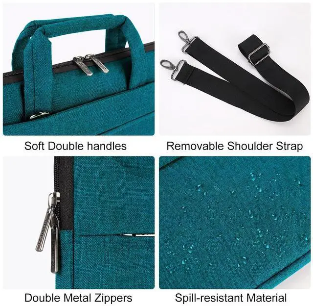 Alt view image 4 of 5 - DOMISO 15.6 inch Laptop Messenger Shoulder Bag Tote Bag for Women for Men,Business Travel Work Computer Bag Case Briefcase,Compatible with 16 inch MacBook Pro/Max,15.6 inch HP Lenovo Dell XPS 16, Teal