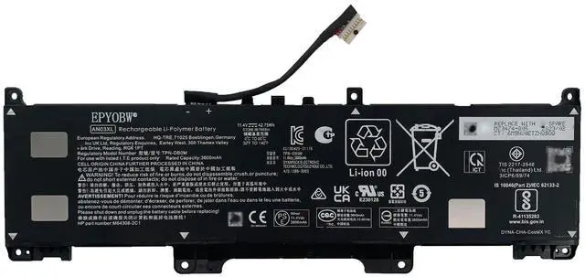 Main image of EPYOBW AN03XL Laptop Battery 42.75Wh 3600mAh 11.4V Compatible with HP Pro x360 Fortis 11 G9 inch G9 Notebook PC 48B40AV 48B41AV 48B45AV Series AN03042XL TPN-DB0M M73474-005 M64308-2C1