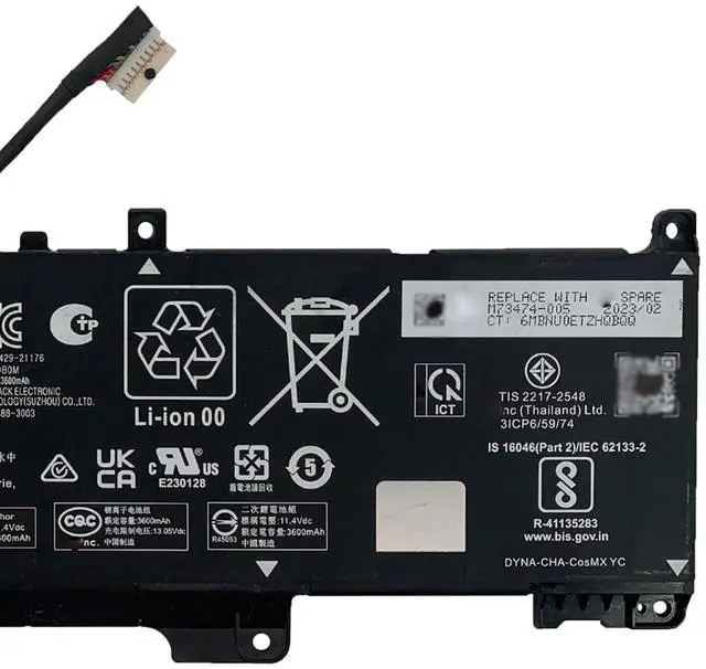 Alt view image 3 of 5 - EPYOBW AN03XL Laptop Battery 42.75Wh 3600mAh 11.4V Compatible with HP Pro x360 Fortis 11 G9 inch G9 Notebook PC 48B40AV 48B41AV 48B45AV Series AN03042XL TPN-DB0M M73474-005 M64308-2C1