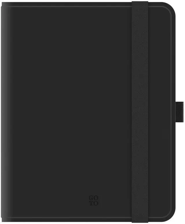 Main image of GoTo Universal 10-11" Inch Tablet Folio Case with Adjustable Bands, Protective Cover Tablet Case with Multiple Viewing Angles, Integrated Pencil Holder, Black