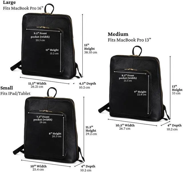 Alt view image 2 of 5 - HIDES Tech Leather Backpack Purse Handcrafted Expandable Pockets Laptop Sleeve (Medium)