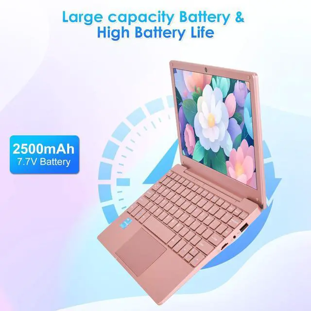 Alt view image 5 of 5 - ZHAOHUIXIN Portable Mini Education Laptop Computer with in tel Celeron N4020 CPU 8GB RAM 128GB SSD HD IPS Screen, Laptop Computer for Learning, Office Work (Rose Gold, 8GB+128GB)