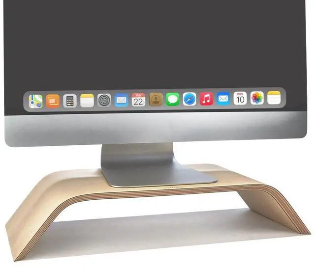 Main image of kolodosa Premium Wooden Computer Monitor Stand for Desk  Ergonomic Desk Organizer for Mac or PC Screen Stand / Laptop Riser Quality Wood Bamboo Stand Riser Ideal for Home & Office Desktop