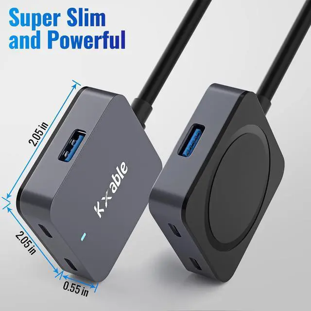 Alt view image 4 of 5 - Upgrade USB Extension Cable 15FT with 4-Port (2 A + 2 C), Long USB 3.0 Type-A Extender Cord, Y Splitter Hub, Type-A Male to A-Female + C-Female Extender Cord