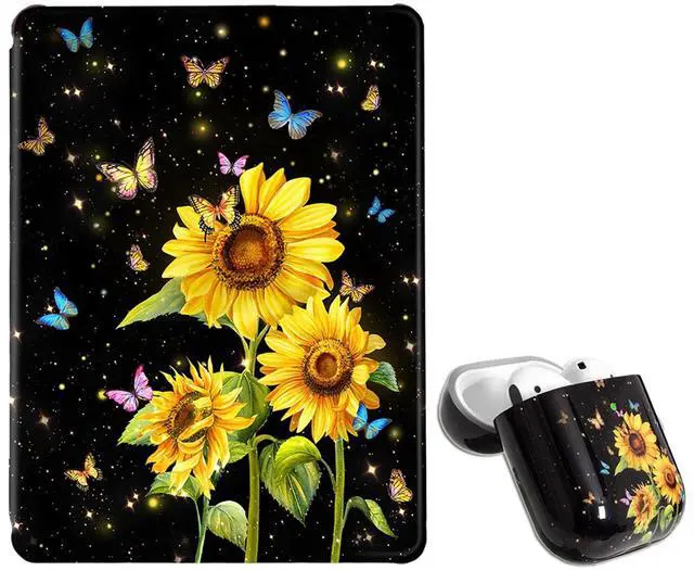 Main image of iPad 10.9 Case with 360 Degree Rotating Horizontal & Vertical for iPad Air 5th/4th Generation Case/iPad Pro 11 inch Case 1St/2Nd/3Nd + Airpod Case Compatible with AirPods 2&1 Generation Sunflower Bu