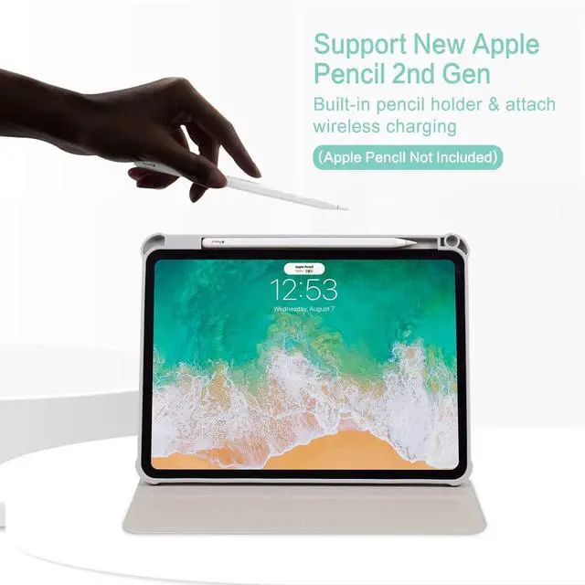 Alt view image 5 of 5 - iPad 10.9 Case with 360 Degree Rotating Horizontal & Vertical for iPad Air 5th/4th Generation Case/iPad Pro 11 inch Case 1St/2Nd/3Nd + Airpod Case Compatible with AirPods 2&1 Generation Sunflower Bu
