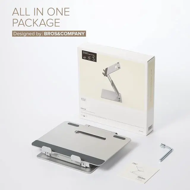 Alt view image 4 of 5 - POUT E3 Lift -- Ergonomic Laptop Stand for Desk, Adjustable Height 2" to 20" -- Laptop Riser Portable Laptop Stand for Laptop -- Standing Desk Converter for MacBook 10"-17" Laptops (Blue)