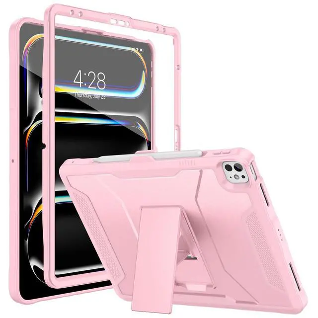 Main image of Soke Case for iPad Air 13 Inch M3/M2 (2025/2024),iPad Pro 13 Inch M4,iPad Pro 12.9(2022 2021 2020,6th/5th/4th Gen), Rugged Shockproof Protective Cover with Built-in Kickstand - Pink