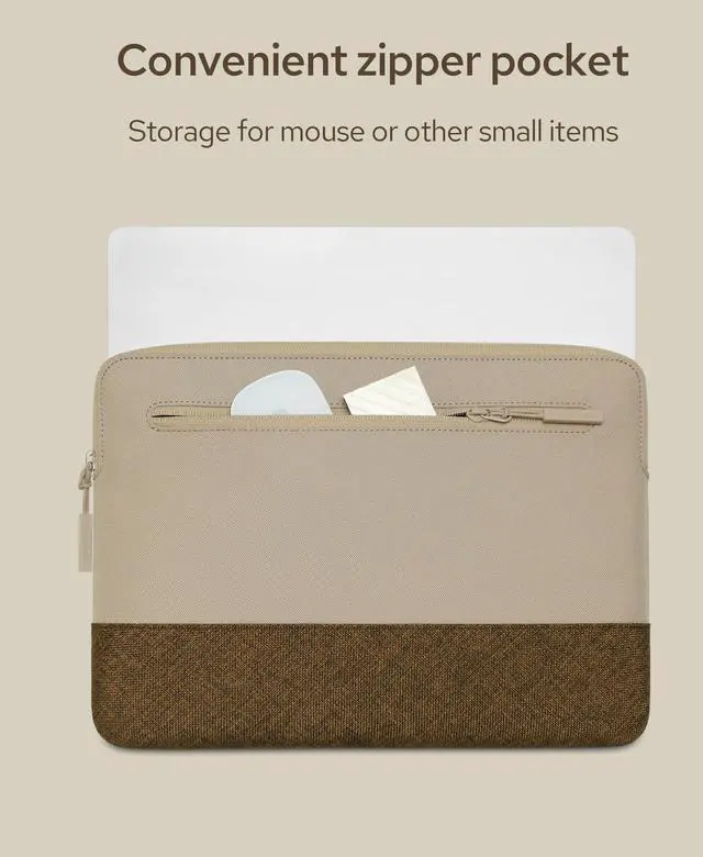 Alt view image 3 of 5 - Simple Build Minimalist Slim Sleeve for MacBook Air/Pro 13/14/15/16-inch M1/M2/M3/M4 | Thin & Lightweight Laptop Sleeve (Latte, for Case-Free 13" MacBook Air (M2/M3/M4) Only)