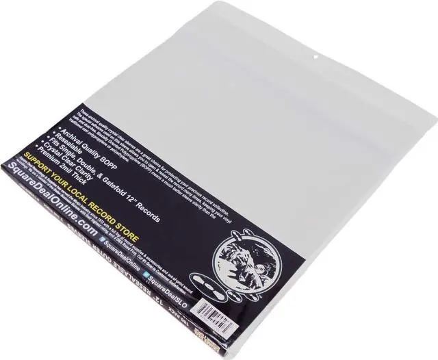 Alt view image 3 of 5 - (500) 12" Archival Resealable Record Outer Sleeves - Super Clear Premium 2 Mil Thick Archival Quality BOPP #12SB02RS
