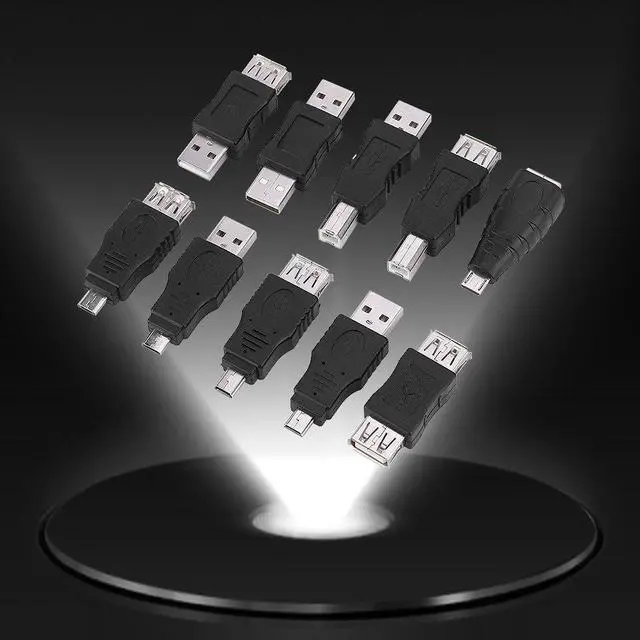 Alt view image 2 of 5 - 40 Pack USB Adapter Kit, Angled Micro Mini USB Type B Converter Set for Cable Management and Device Connectivity Solutions