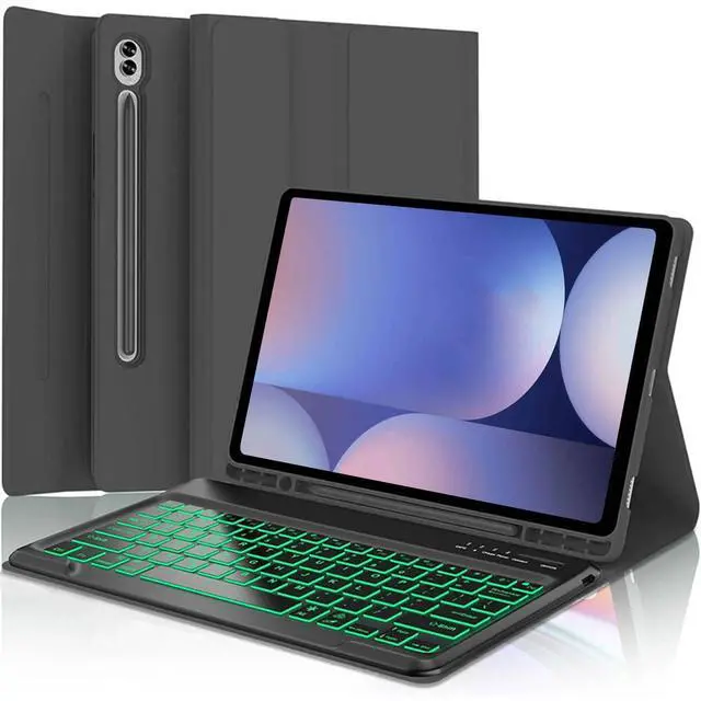 Main image of Keyboard Case for Samsung Galaxy Tab S10+ Plus/ S9 Plus/S9 FE+/ S9+/ S8+ Plus/S7+ Plus/S7 FE 12.4 Inch with S Pen Holder, Backlit Smart Bluetooth Keyboard case Cover (Black)
