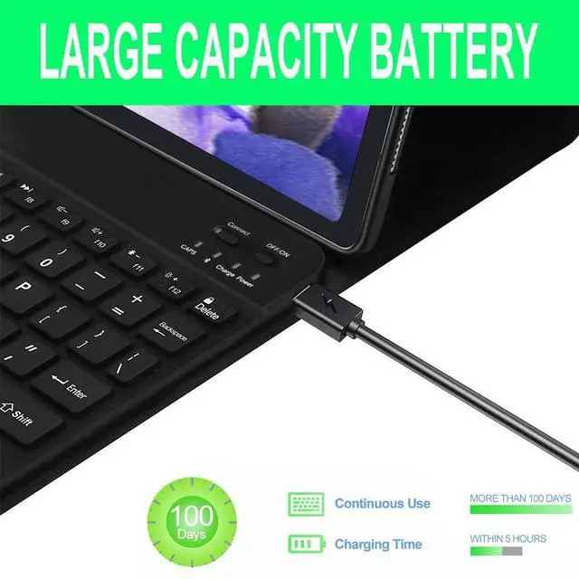 Alt view image 5 of 5 - Keyboard Case for Samsung Galaxy Tab S10+ Plus/ S9 Plus/S9 FE+/ S9+/ S8+ Plus/S7+ Plus/S7 FE 12.4 Inch with S Pen Holder, Backlit Smart Bluetooth Keyboard case Cover (Black)