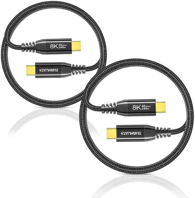 Main image of (2-Pack 5FT) 40Gbps USB C for Thunderbolt 4 Cable, [8K@60Hz/Dual 4K@60Hz] USB C Monitor Cable, 40Gbps Data Transfer, USBC Video Cord, 240W Charging for iPhone 16,Samsung,MacBook,iPad,Lenovo,SSD,KYY