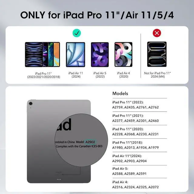 Alt view image 2 of 5 - SUYRAKI for iPad Air 11-inch (M3 2025/M2 2024), iPad Pro 11-inch (1st, 2nd, 3rd, 4th gen), iPad Air (4th, 5th gen) Keyboard Case with Trackpad, Wireless Backlit Keyboard, Smart Connector Technology