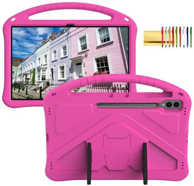 Main image of Kids Case for Samsung Galaxy Tab S10 Ultra/S9 S8 Ultra 14.6-inch Tablet, Techcircle Light Weight Shock Proof EVA Foam Handle Rugged Stand Protective Cover, Rose