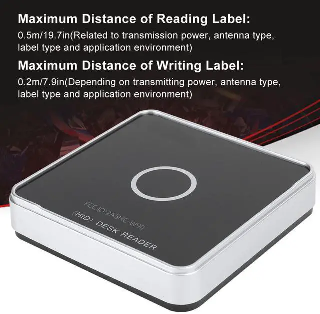 Alt view image 4 of 5 - RFID Card Reader, UHF USB Desktop Reader Writer 902928MHz Frequency, 50cm Contactless Proximity Sensor Built-in Buzzer, Compatible with ISO18000-6C, ISO18000-6B