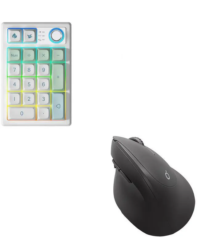 Main image of TISHLED Tri-Mode Gasket Creamy Mechanical Numpad with Dual-Mode Ergonomic Vertical Mouse