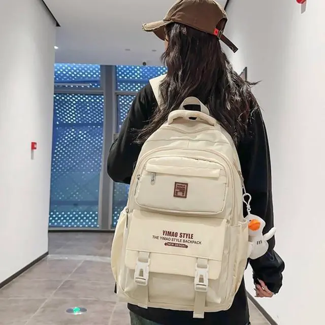 Alt view image 3 of 5 - WanMaoTai Cute Aesthetic Backpack Y2K Supplies Laptop Bag Travel Bookbag Large Capacity Japanese Style (White)