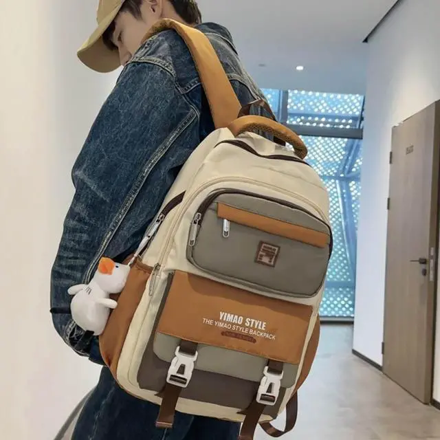 Alt view image 5 of 5 - WanMaoTai Cute Aesthetic Backpack Y2K Supplies Laptop Bag Travel Bookbag Large Capacity Japanese Style (White)