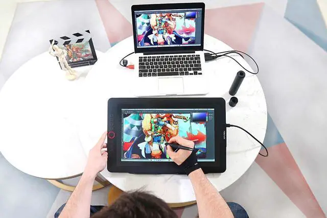 Alt view image 3 of 5 - XPPen Artist 15.6 Pro Tilt Support Graphics Tablet Full-Laminated Red Dial (120% sRGB) Drawing Monitor Display and XPPen 3-in-1 Cable only for XPPen Artist12 Pro, Artist13.3Pro, Artist13.3Pro V2, Ar