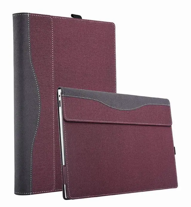 Main image of XJchen Laptop Cover Compatible with Lenovo IdeaPad Flex 5 14ALC7 14IAU7 14ABR8 14AHP9 14IRH9 14IRU9 14IRU8 14Q8X9 14 Inch Case Protective Device Sleeve PU Lenther Notebook Pouch (Wine red)