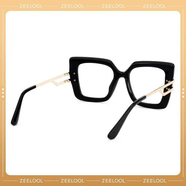 Alt view image 3 of 5 - Zeelool Oversized Square Blue Light Blocking Glasses for Women ZJGX444789-02 Black