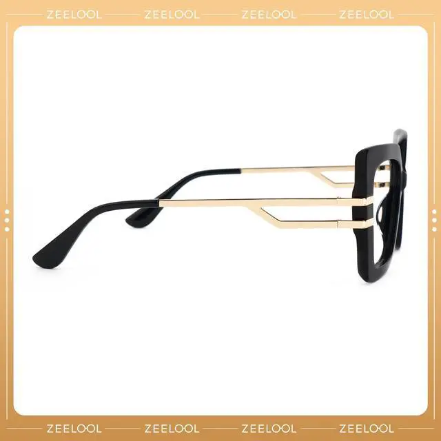 Alt view image 4 of 5 - Zeelool Oversized Square Blue Light Blocking Glasses for Women ZJGX444789-02 Black