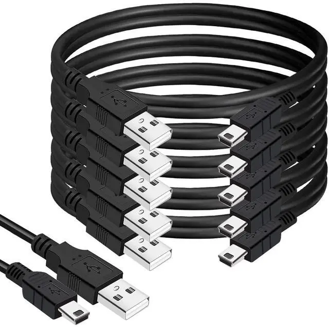 Main image of (5-Pack) Mini USB Cable for TI 84 Plus CE Calculator - USB Charge and Data Cord Compatible with Texas Instruments TI84 Plus CE, TI-84 Plus, TI 89 Titanium, TI Nspire CX Graphing Calculator (6-Feet)