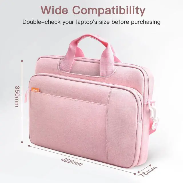 Alt view image 2 of 5 - JETech 16 17 17.3 Inch Laptop Bag Case, Waterproof Slim Computer Sleeve Cover Compatible with MacBook Air/Pro 16, Predator Helios 16, ASUS ROG Strix G17, HP Envy 17.3 (Pink)