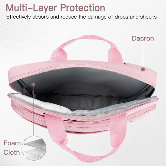 Alt view image 5 of 5 - JETech 16 17 17.3 Inch Laptop Bag Case, Waterproof Slim Computer Sleeve Cover Compatible with MacBook Air/Pro 16, Predator Helios 16, ASUS ROG Strix G17, HP Envy 17.3 (Pink)