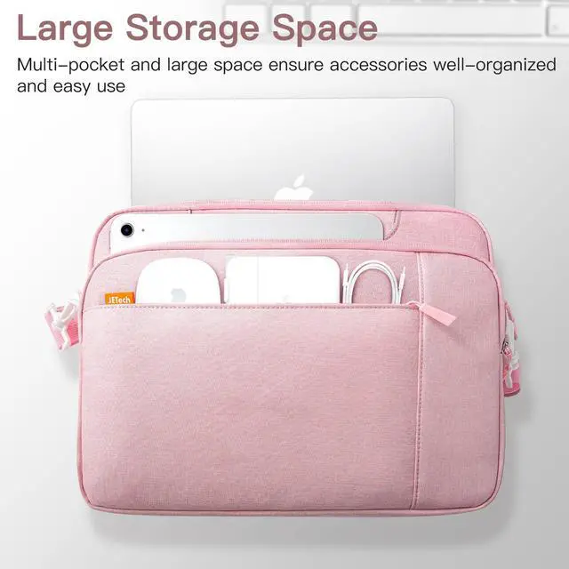 Alt view image 3 of 5 - JETech 16 17 17.3 Inch Laptop Bag Case, Waterproof Slim Computer Sleeve Cover Compatible with MacBook Air/Pro 16, Predator Helios 16, ASUS ROG Strix G17, HP Envy 17.3 (Pink)