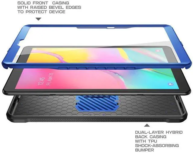 Alt view image 2 of 5 - SUPCASE for Galaxy Tab A 10.1 Case with Screen Protector (Unicorn Beetle Pro), [Built-in Stand] Full-Body Rugged Heavy Duty Protective Tablet Cover for Samsung Galaxy Tab A 10.1 (2019), DarkBlue