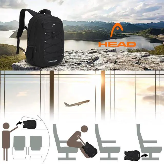 Alt view image 3 of 5 - HEAD 30L Waterproof Travel Backpack for Men, Lightweight Laptop Backpack Fits 15.6 inch Notebook,Casual Daypack Backpack for College/Sport/Workout/Outdoor/Daily Use