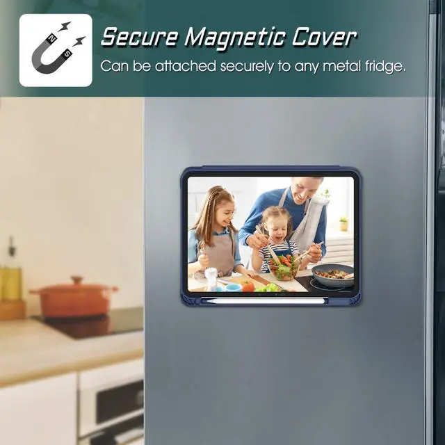 Alt view image 4 of 5 - Fintie Magnetic Stand Case for iPad Pro 11-inch M4 (2024) (Model Number: A2836/A2837/A3006) - Multiple Angles Shockproof Rugged Soft TPU Cover with Pencil Holder, Auto Wake/Sleep, Navy