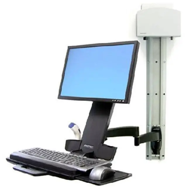Alt view image 4 of 5 - Ergotron - 200 Series Combo Monitor Arm, VESA Wall Mount - for Monitors Up to 24 Inches, 6 to 18 lbs - Black