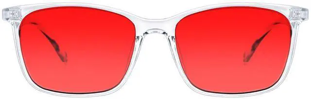 Main image of TIJN Sleep Glasses for 99.9% Blue Green Light Blocking Dual AR Coatings Red Lens for Computer Gaming Reduce Eyestrain, TR90, Clear