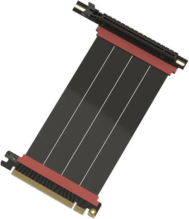 Main image of LINKUP - AVA5 PCIE 5.0 Riser Cable | RTX5090 RX9070 GPU Ready | x16 128GB/s Speed | Compatible with PCIe 4.0 & WRX80/WRX90E | Right Angle, Black 15cm